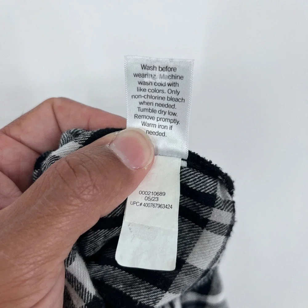 Sonoma Black White Plaid Flannel Shirt Womens 2X Fall Casual Classic Cabincore - Picture 7 of 11